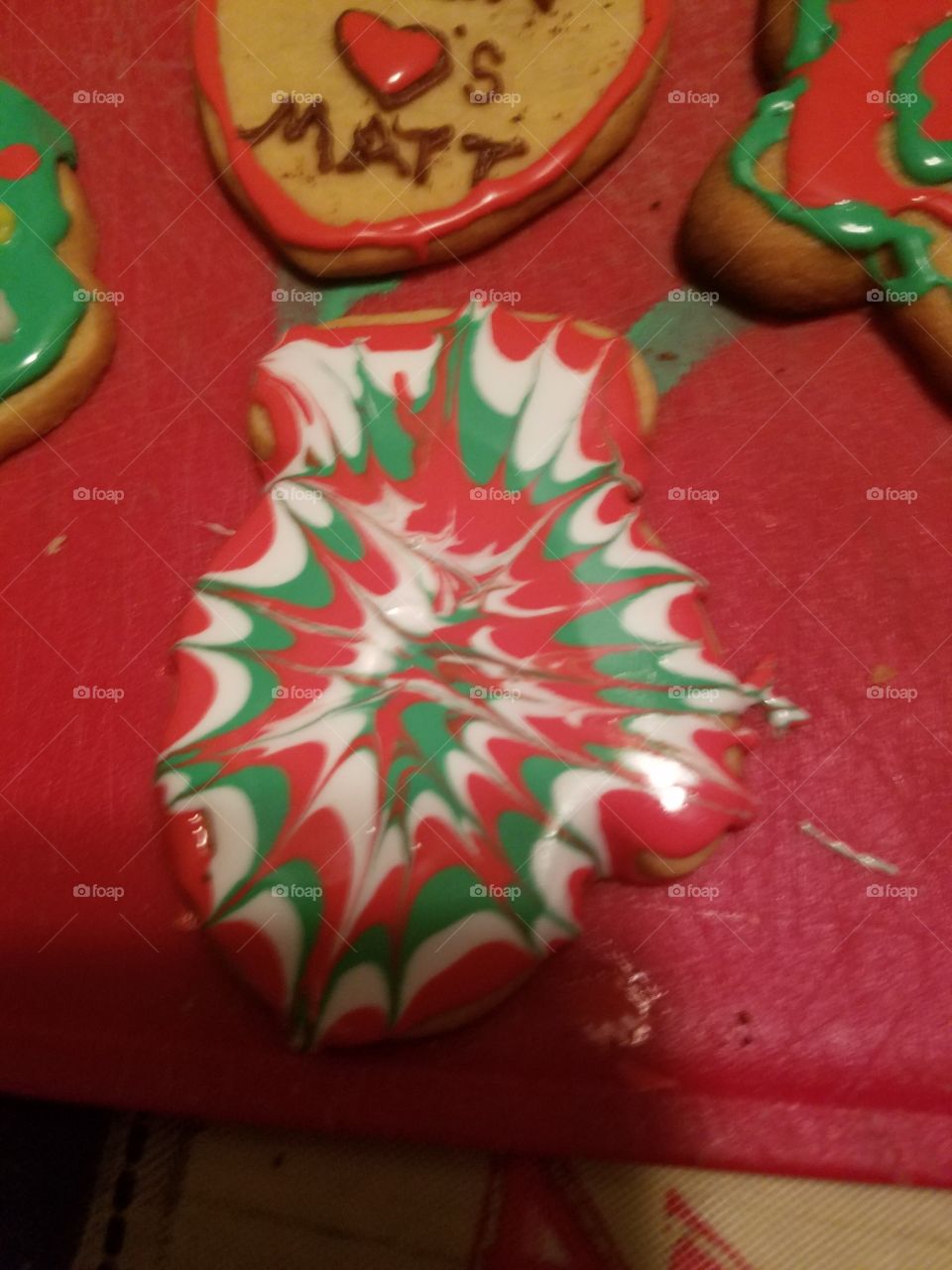 Tye Dye Hippe Christmas Cookie Mitten