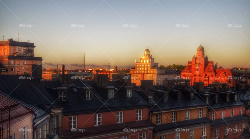 Skyline in sunrise. Skyline in sunrise 