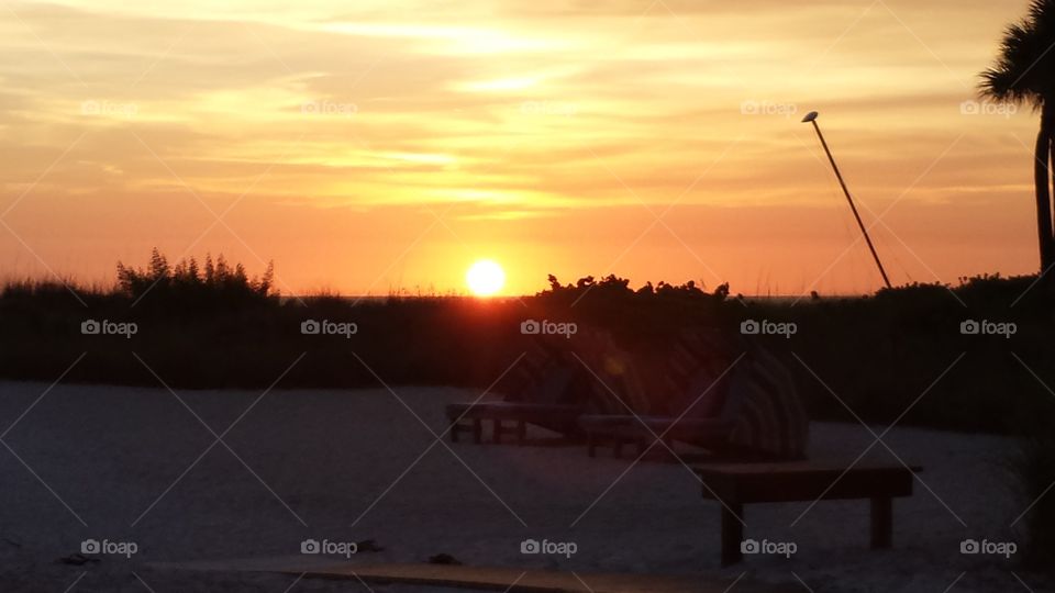 sunset on beach. Siesta Key