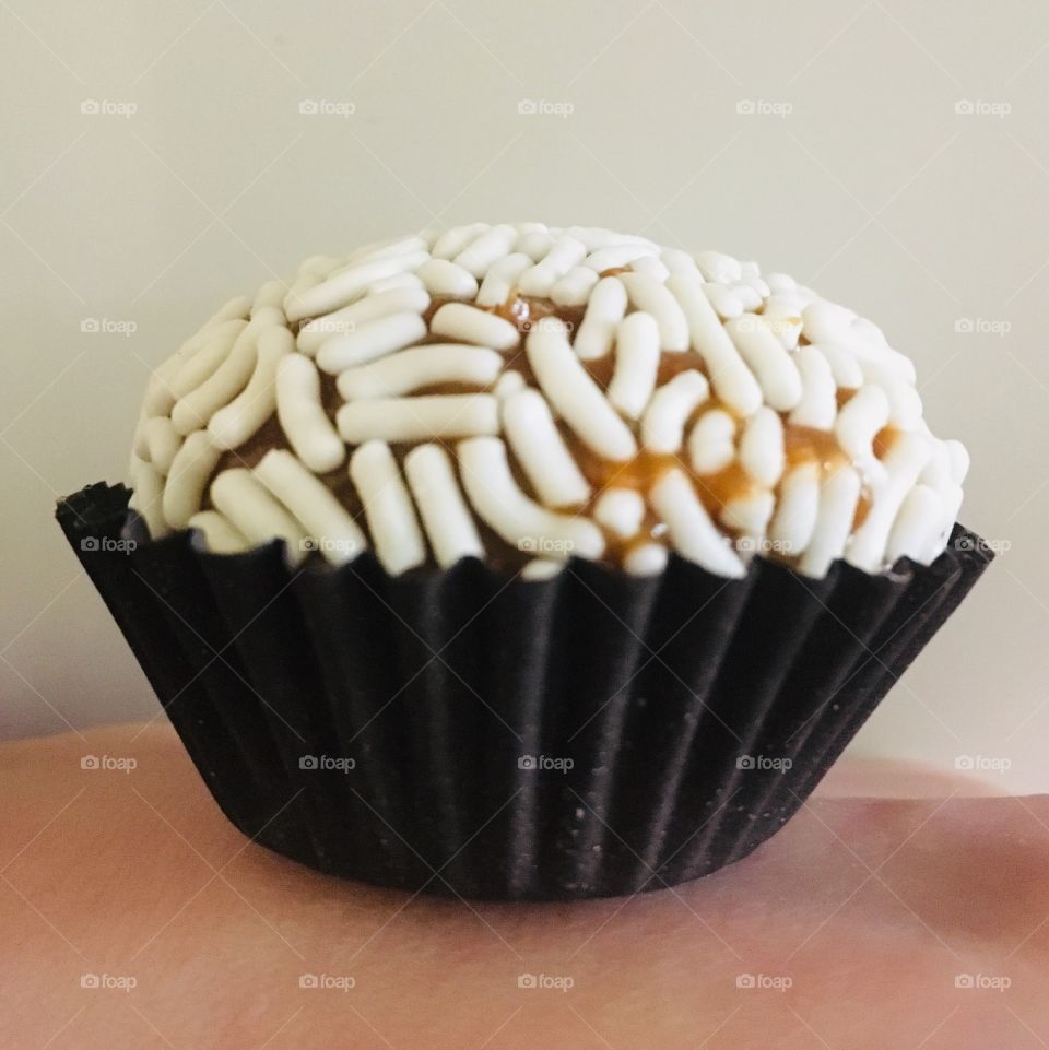 Salted Caramel “Brigadeiro” with White Chocolate Sprinkles - Brazilian Child Party Typical Candy