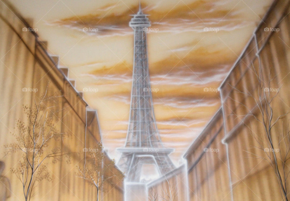painting france paris eiffel tower by lagacephotos