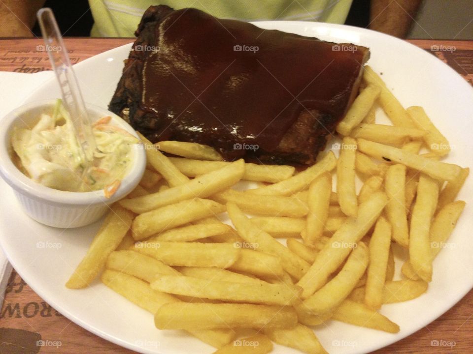 Beef and french fries