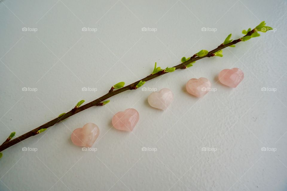 rose quartz hearts