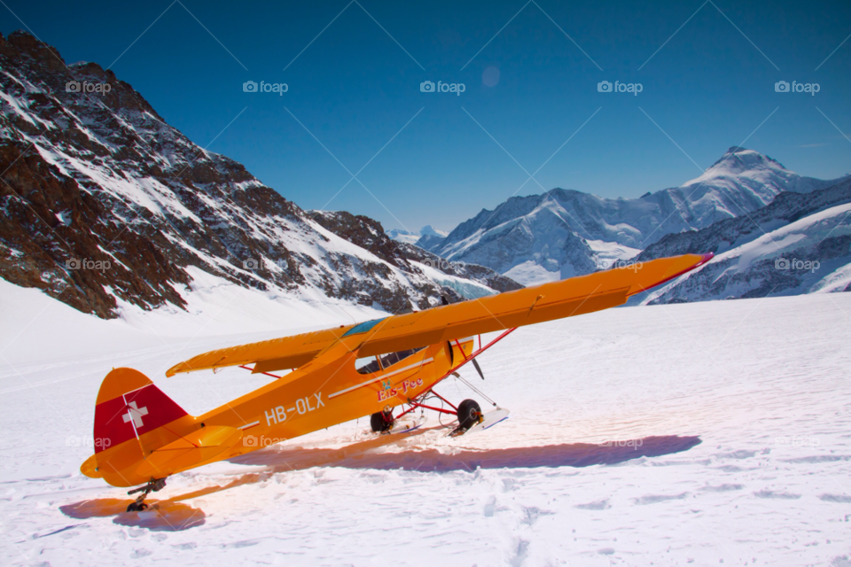snow landscape travel airplane by cmosphotos