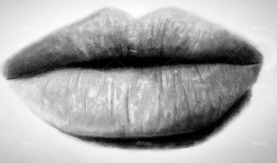 Extreme close-up of human lips