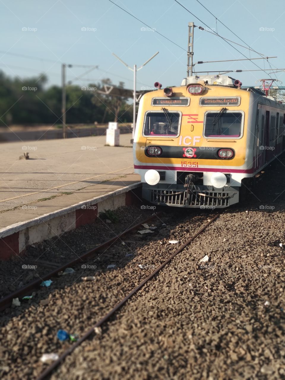 Train engine front view