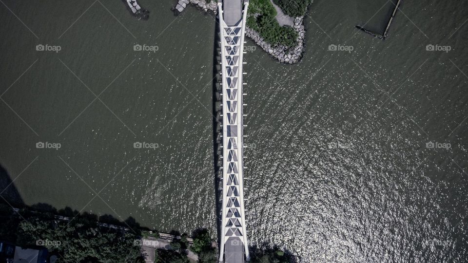 Aerial View Walking Bridge