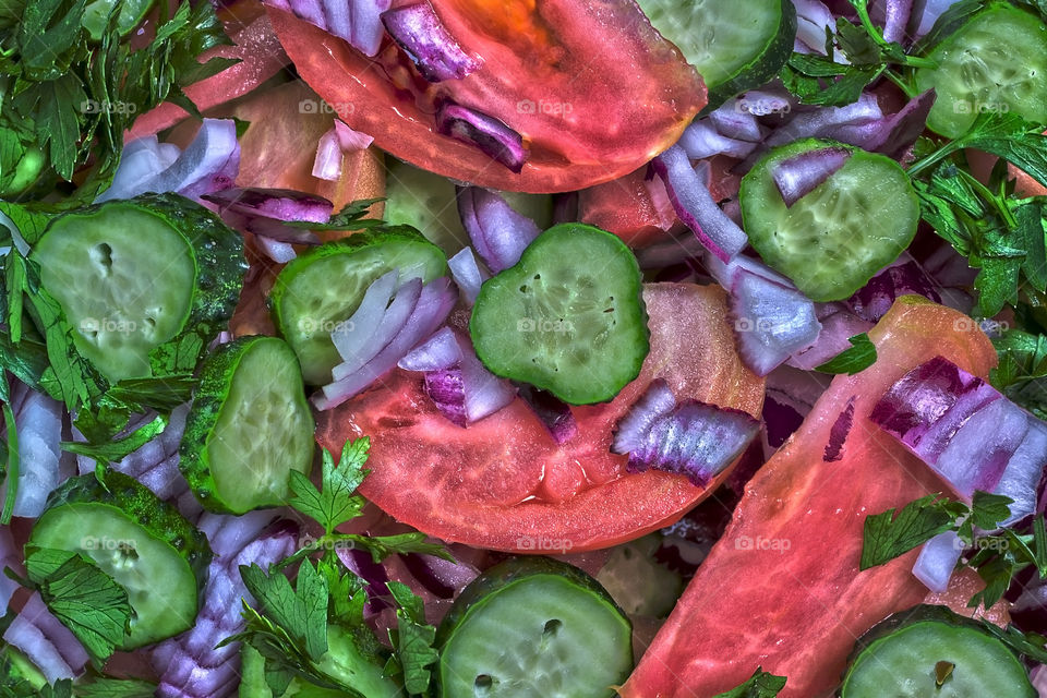 Directly above shot of vegetable salad