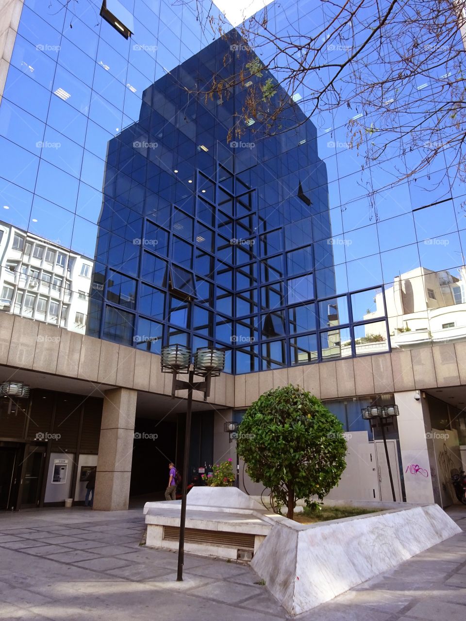 Athens building reflection. Athens building reflection