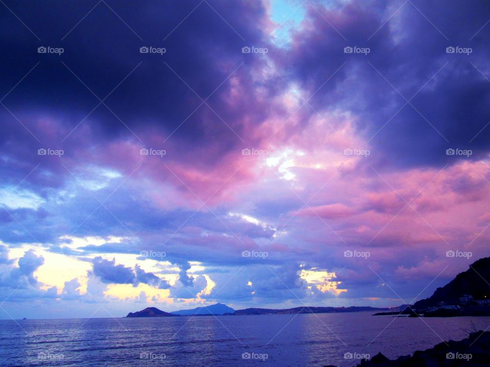 Storm clouds over Cape of Miseno.