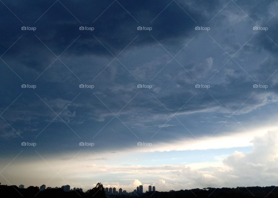 sunset landscape on a cold day