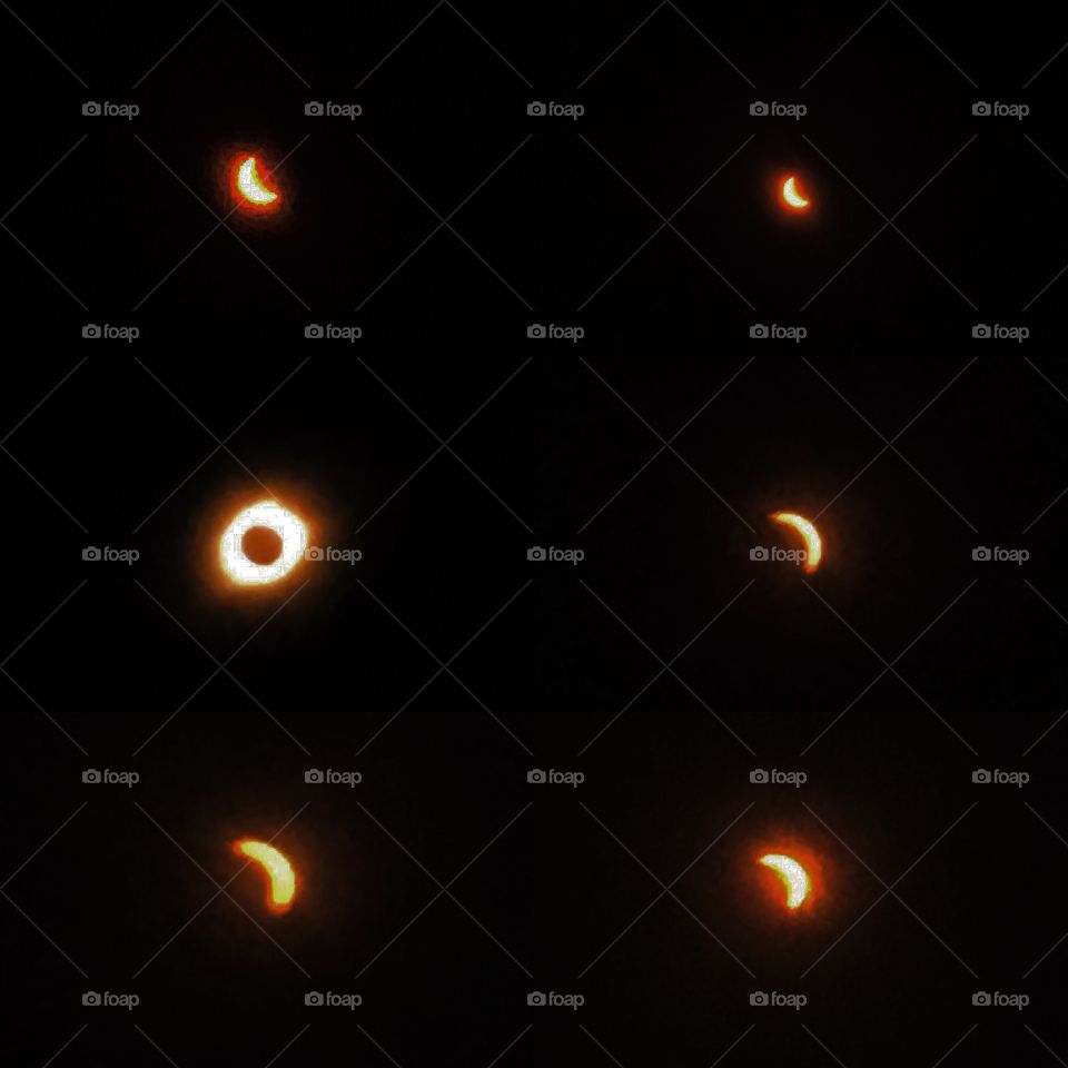 Progression of the total solar eclipse in the path of totality at Washington, MO