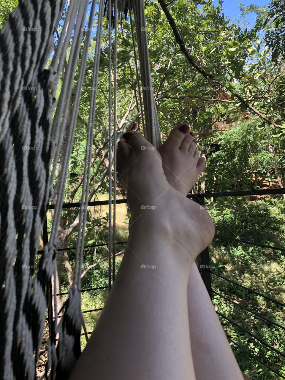 Feet in hammock 