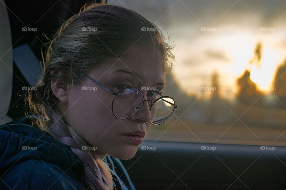 girl in the car