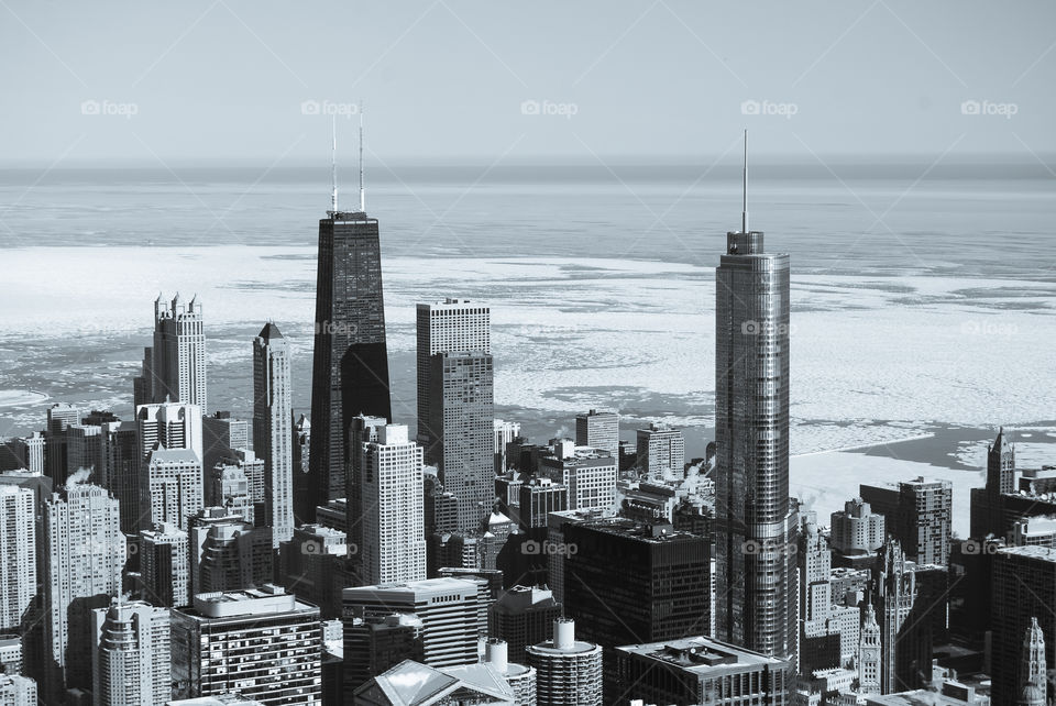 Chicago Skyline black & white