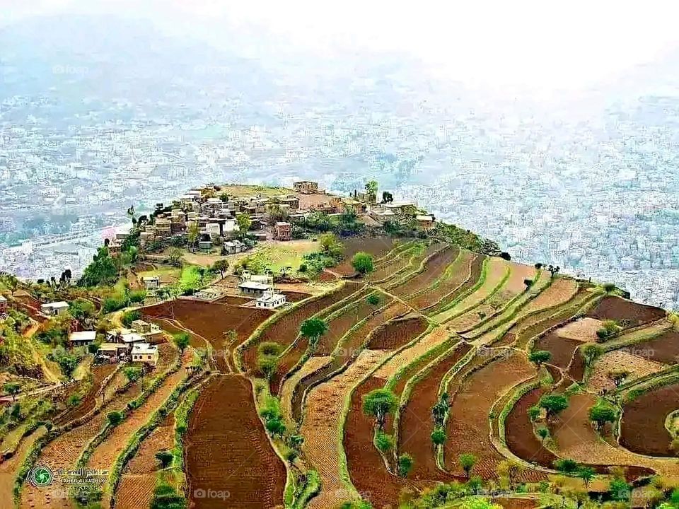 Glory be to God, the magnificent and picturesque view and the natural green trees are a view that is nothing more wonderful than it