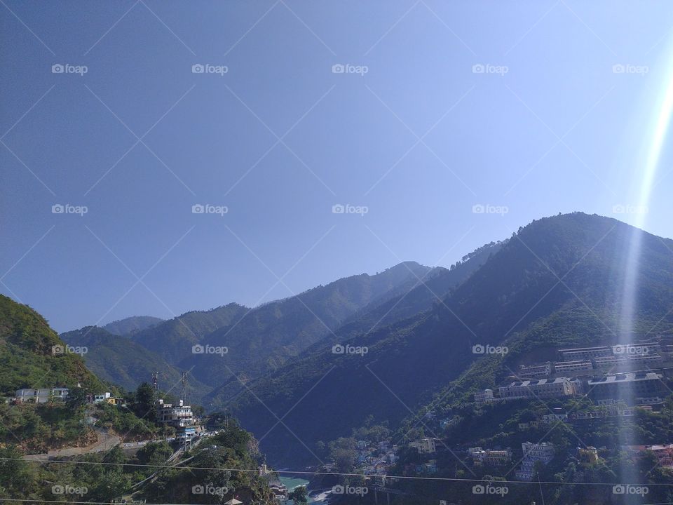 Majestic view of the hills at Devprayag