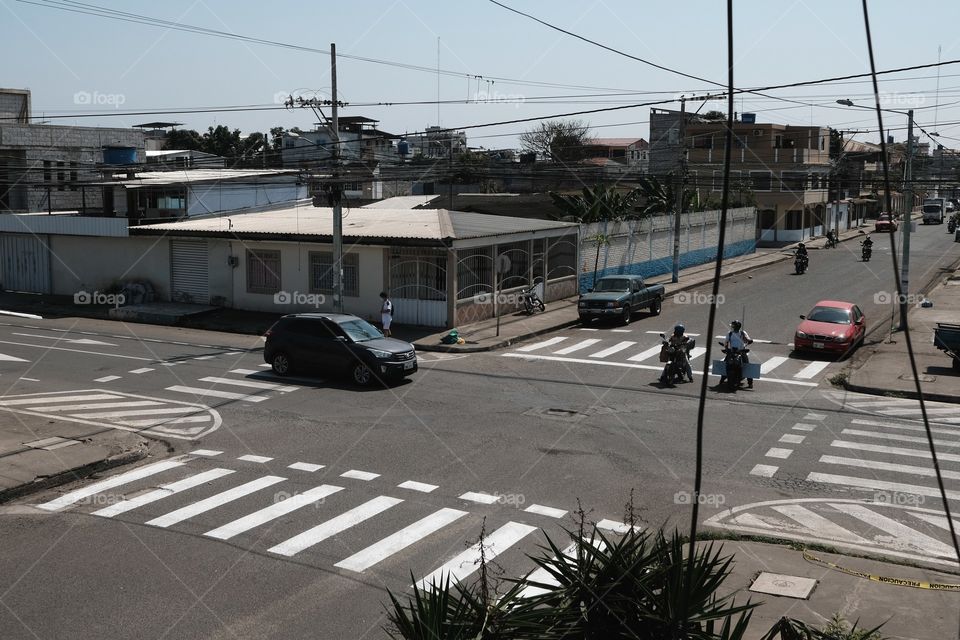 Crosswalk at a road intersection