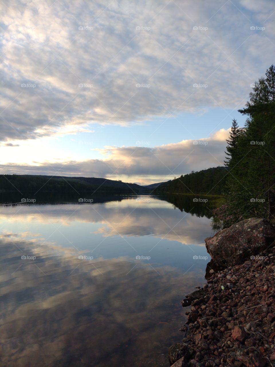 Swedish nature, lake reflection