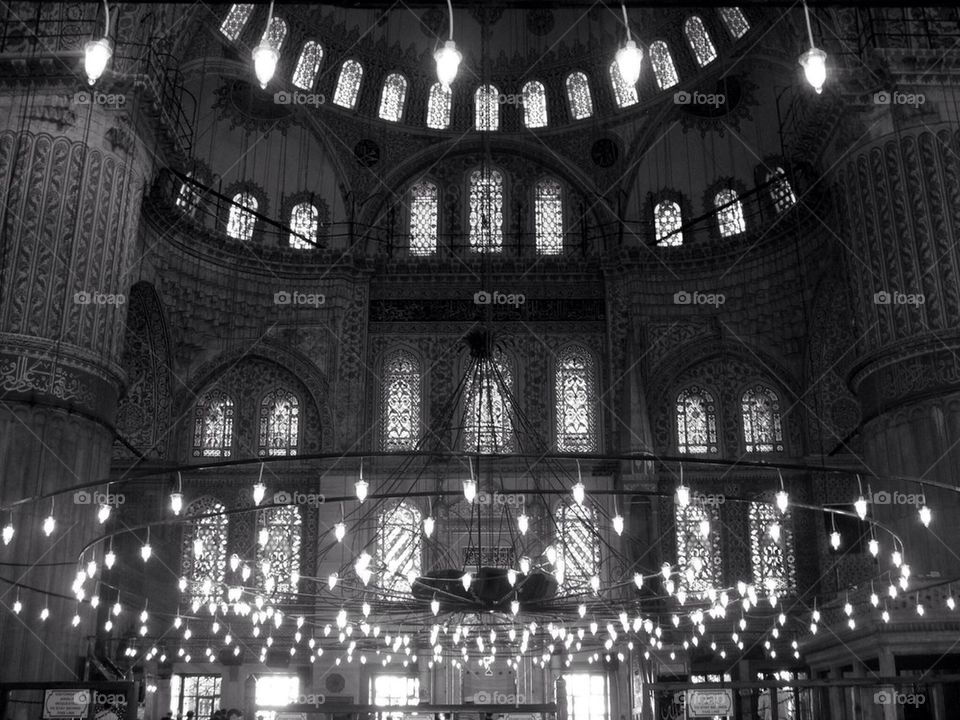 Inside the blue mosque