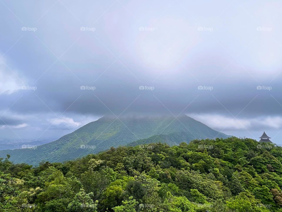 mountain top clouds