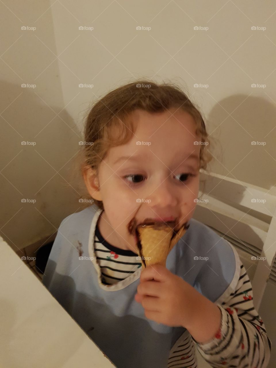 little girl eating ice cream