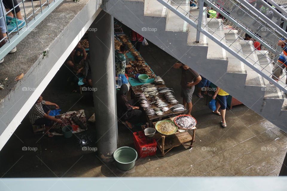 several corners of the market building that form a triangle