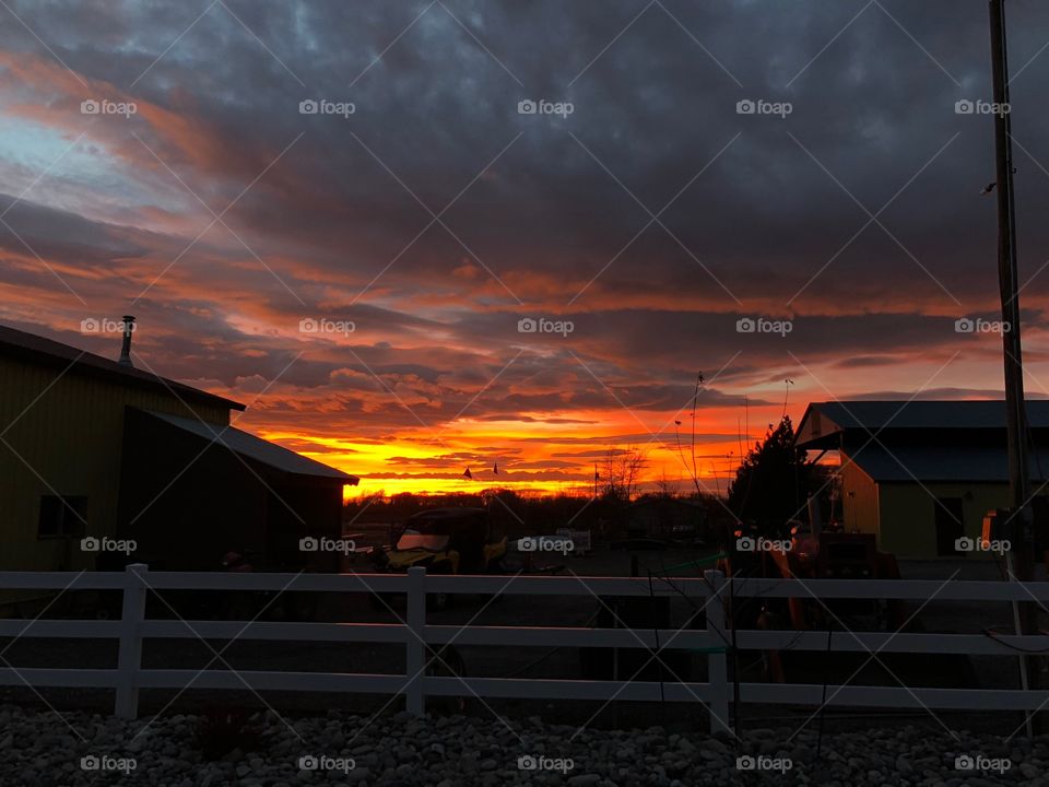 Sunset at the farm