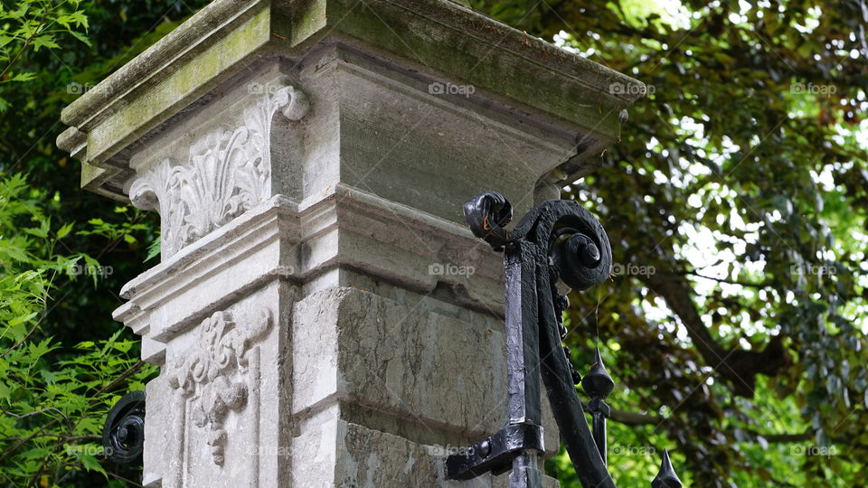 Vintage part of a gate in a park in Antwerp
