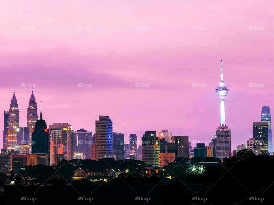Kuala Lumpur skyline during dusk