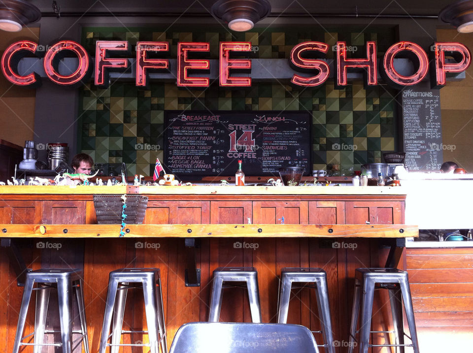 coffee neon retro shop by levilais