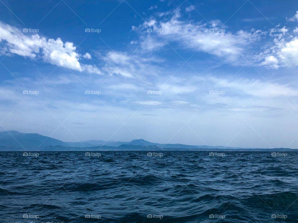 View of lake Garda near Sirmione Italy 