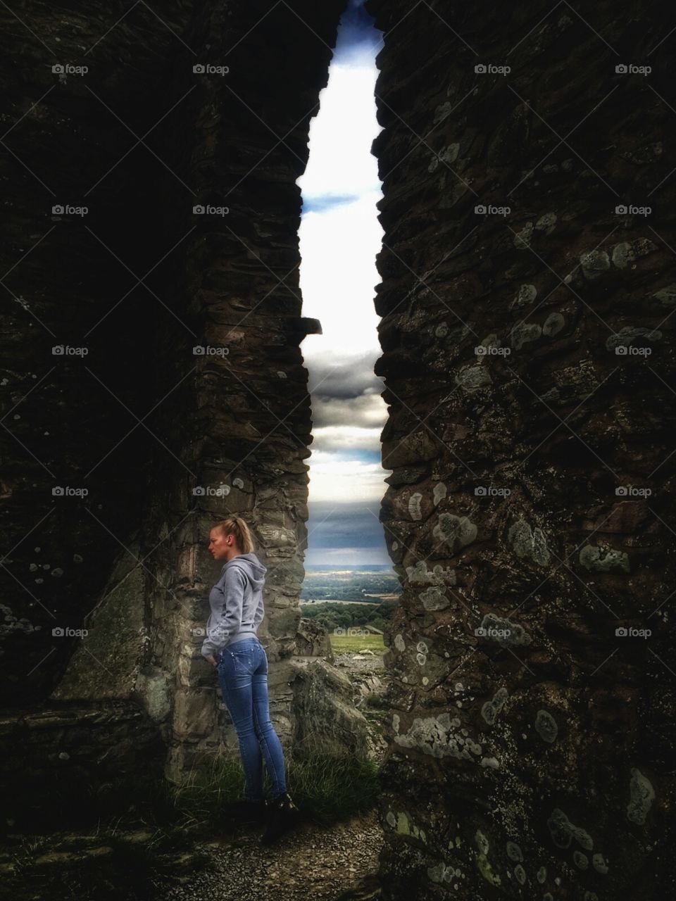 shot of my girlfriend. Edited photo of my girl on a trip