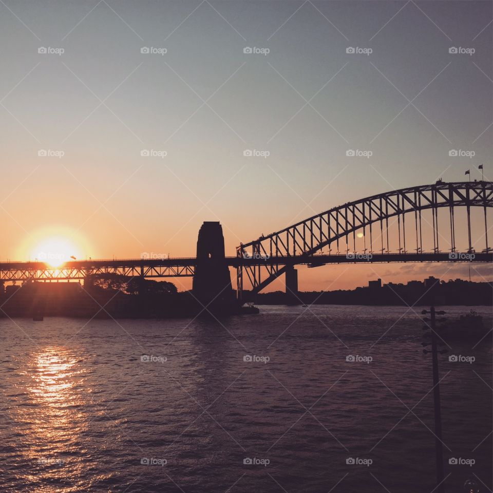 Sunset in Sydney. Viewing sunset from Opera House 