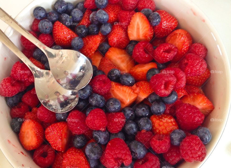 Strawberries and blueberries