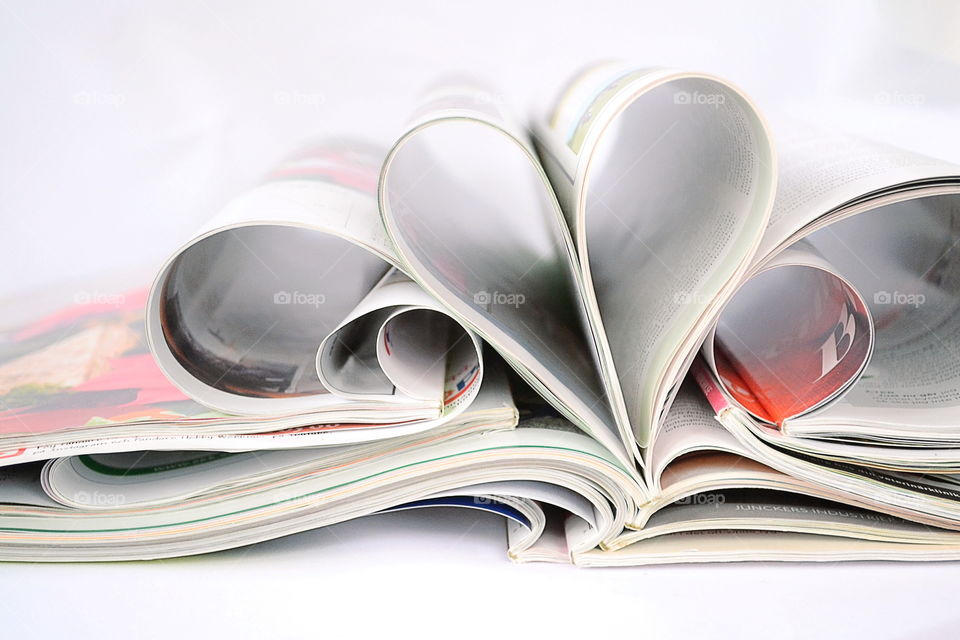 Magazines in shape of a heart