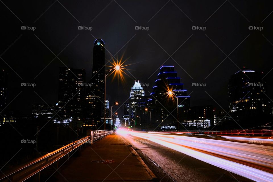 Congress Street Bridge at night - Austin, Texas
