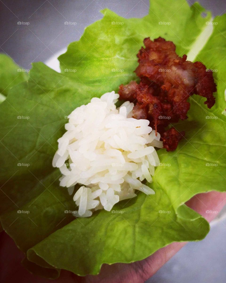 Sticky rice with pork