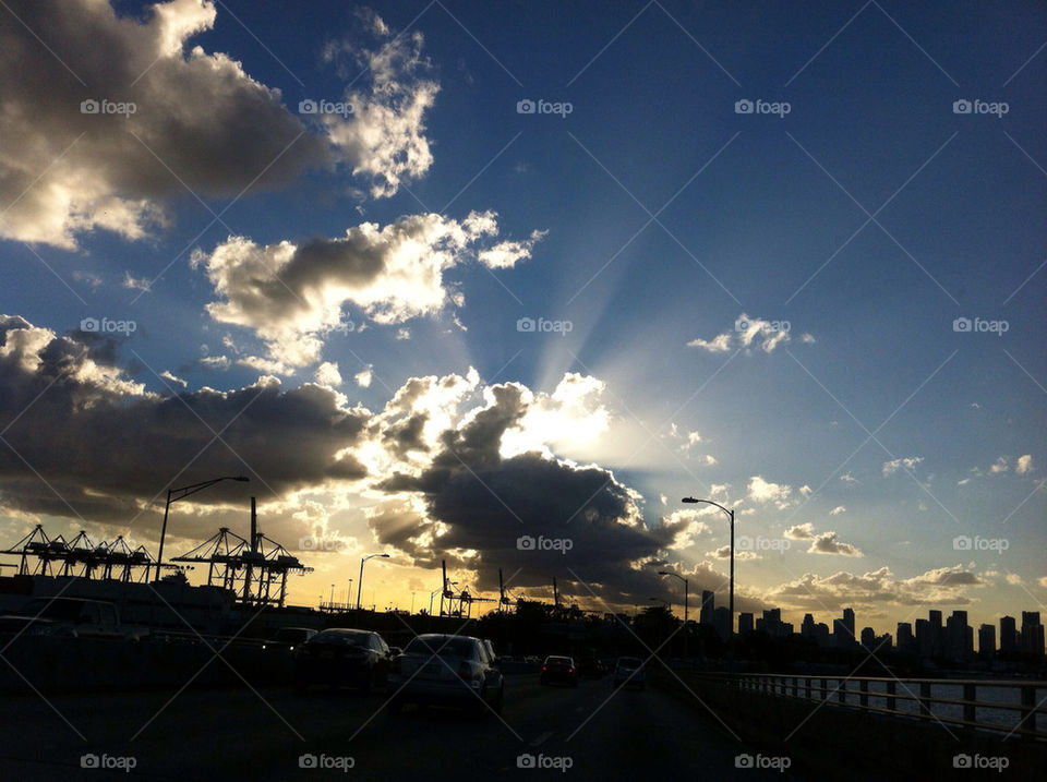 sky blue sun skyline by daflux
