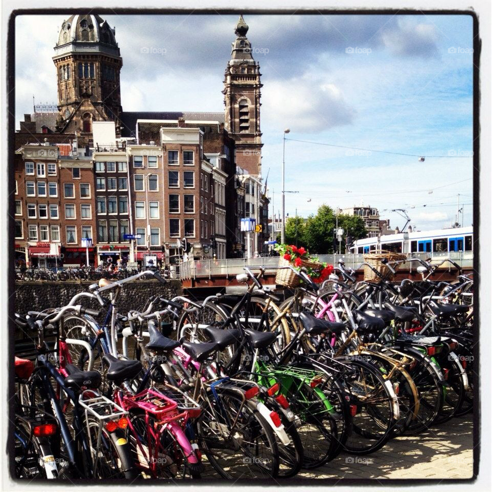 bike dam bicycles amsterdam by deanna93