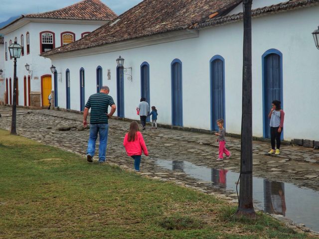 family walking