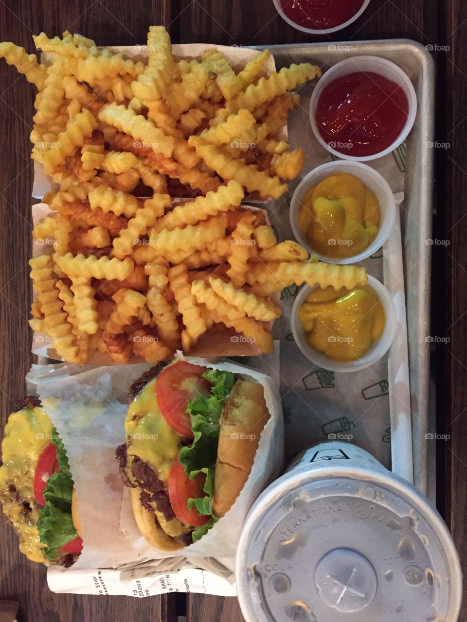 Juicy Burgers . Picture taken of a burger order from a restaurant. 