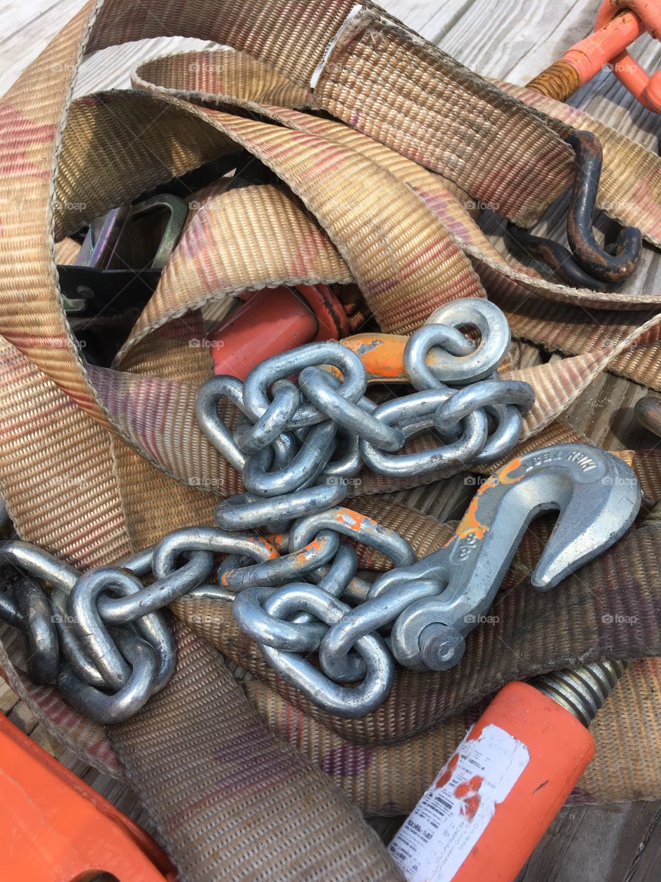 Tow rope, chain and equipment 