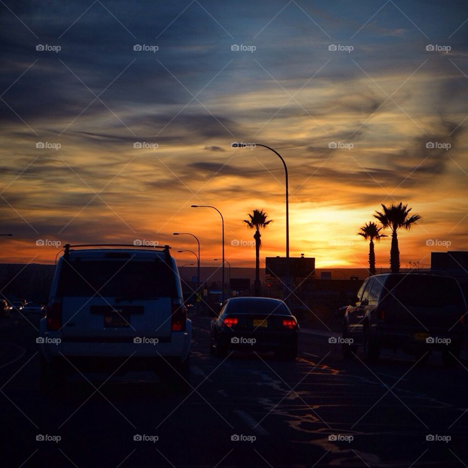 Sunset in the desert