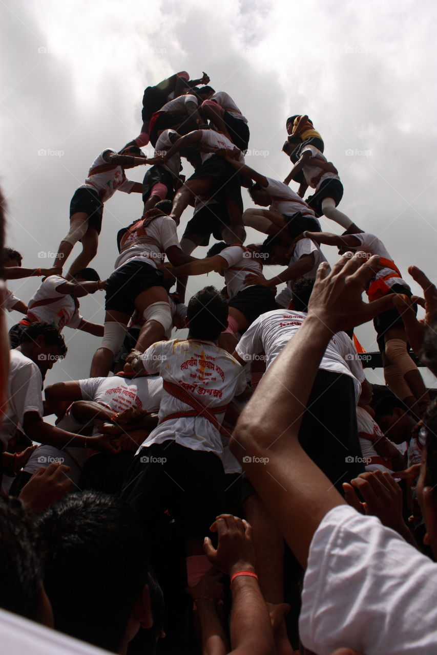 A human tower -a festival celebrated in India