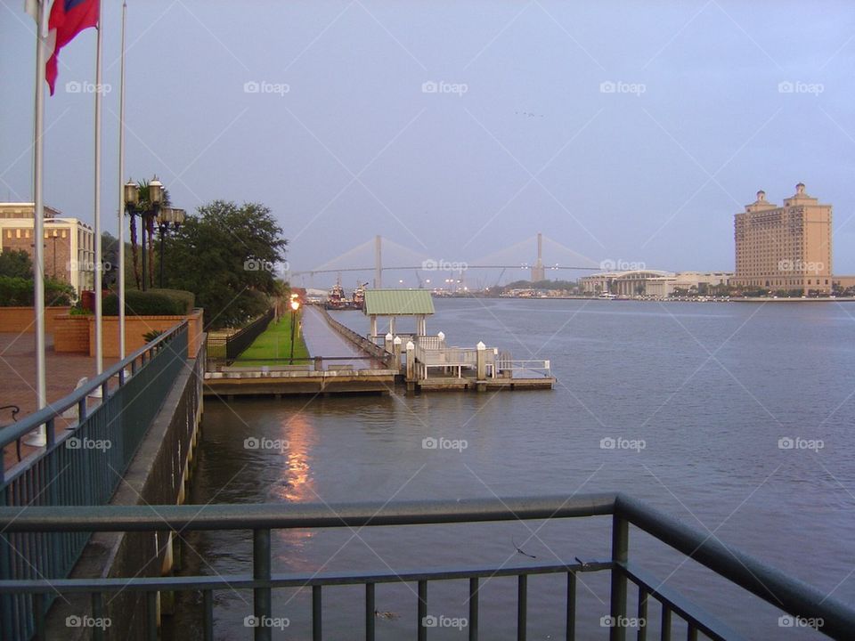 River dock lamp post