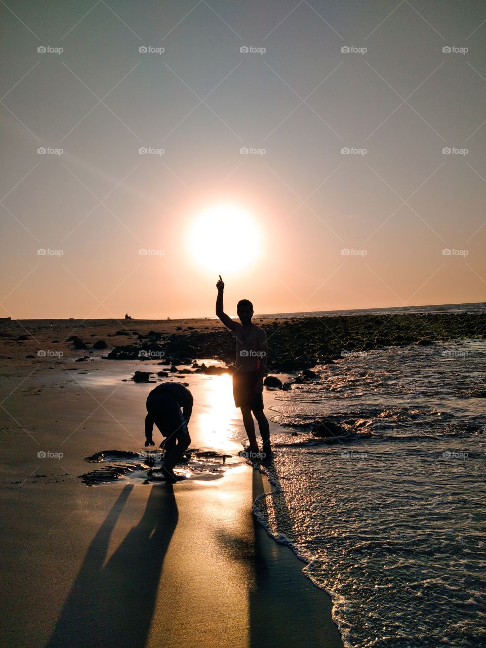 Tocando el sol en la playa