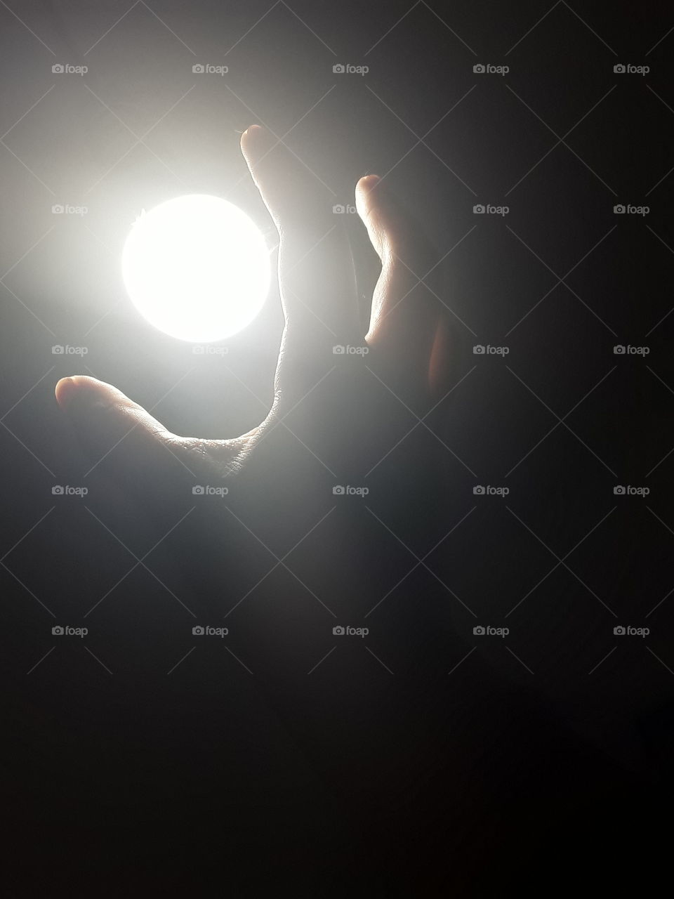 black background with hand