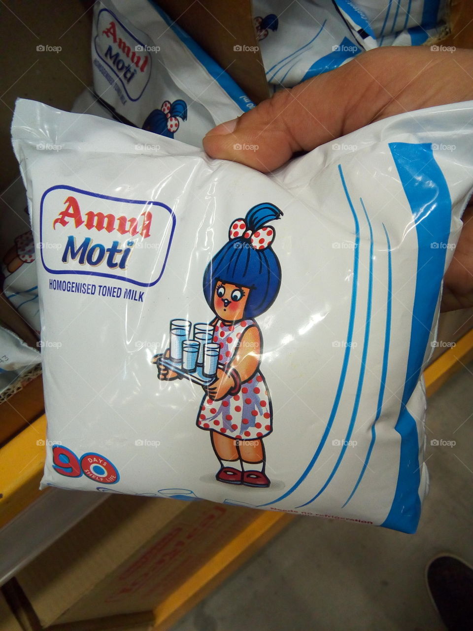 AMUL MOTI- a homogenized toned milk, expiry date 3 months