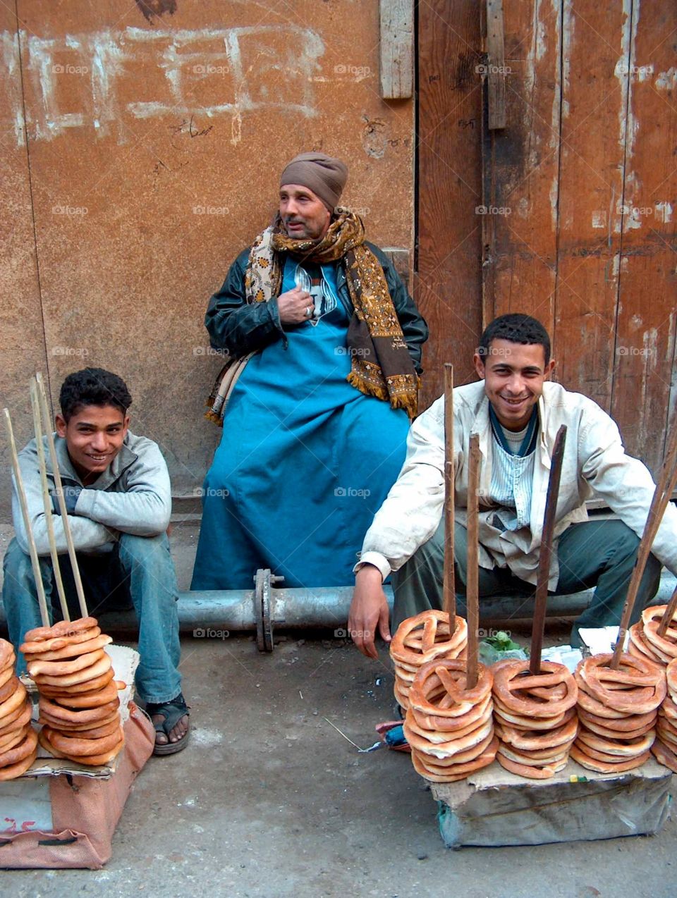 Pretzel vendors in Cairo. Friendly pretzel vendors in Cairo, Egypt